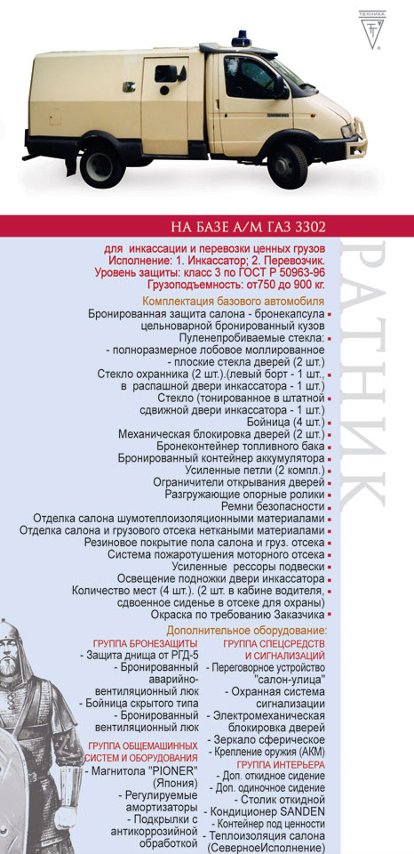 ВАЗ, бронированный ПП Техника